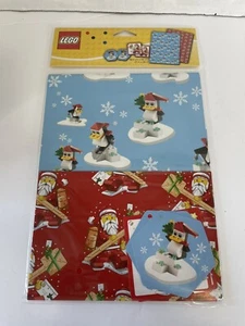 Lego Christmas Santa Penguin Wrapping Paper - NEW IN PACKAGE - Picture 1 of 6