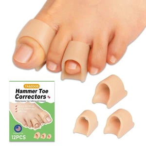 Hammer Toe Straightener 12 Pc Gel Toe Corrector Relief for Curled Toes - Picture 1 of 5