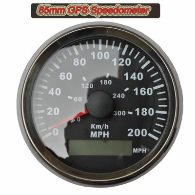 85mm Digital GPS Speedometer Odometer Gauge 0-300KM/H 200MPH For Car Motorcycle  - Image 1 of 4