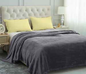 Microfiber Fleece Blanket Luxury Fuzzy Soft Throw Queen King Bed Blankets
