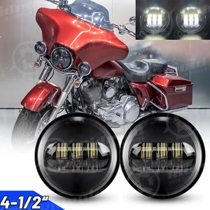 2x 4-1/2" 4.5inch Spot Fog Passing Lights For Harley-Davidson Touring Road King - Picture 1 of 17