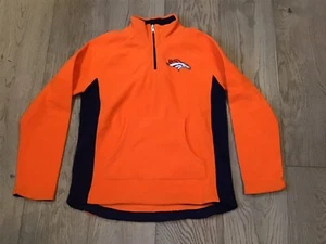 NFL Orange & Blue Denver Broncos Long Sleeve Pullover Boys Youth Medium 10/12 - Picture 1 of 4