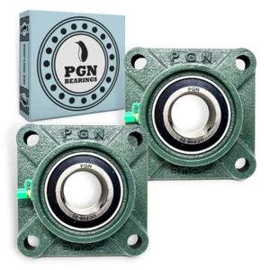 PGN - UCF206-20 Pillow Block Square Flange Mounted Bearing 1-1/4" Bore (2 PCS) - Picture 1 of 12
