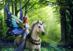 ANNE STOKES ART - REINO DEL ENCANTAMIENTO UNICORNIO IMPRESIÓN DE IMAGEN 3D 400mm x 300mm - Imagen 1 de 2