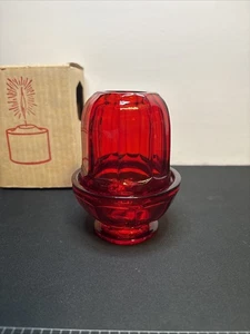 Rare NOS! Viking 7814 Glass Ruby Fairy Lamp Arlington Pattern Vintage Glows! - Picture 1 of 11