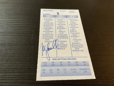 Tarjeta firmada por STRAT-O-MATIC Mike Lowell 2000 Florida Foto 1 de 2
