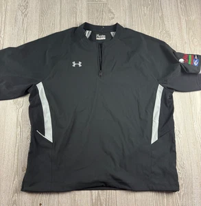 Maglione Under Armour Uomo Nero 1/4 Zip Manica Corta Sciolto Golf Taglia L - Foto 1 di 10