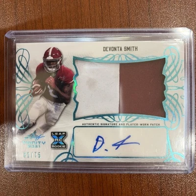 2021 Leaf Trinity - Patch Auto Devonta Smith #PA-DS2 Platinum Spectrum /75 (AU, - Image 1 of 2