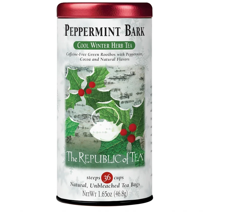 The Republic of Tea - Corteza de menta, hierba fresca de invierno 36 unidades (paquete 1)  Foto 1 de 4