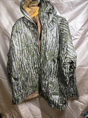 Vintage Rain Coat Jacket Mens XXL TreBark Realtree Camo Hunting Waterproof PVC - Image 1 of 4