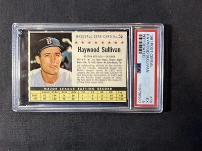 1961 Post Cereal perforated  grade 5 #58 Haywood Sullivan - Image 1 of 2