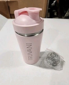 Truvani Stainless Steel Protein Shaker Cup 16.9oz BPA-Free Lid, Wire Wisk, Pink - Picture 1 of 4
