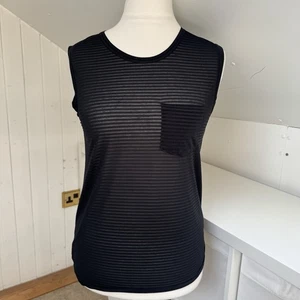 Zimmermann Top Size 0 UK 8 Black Striped Sleeveless Vest Tank - Picture 1 of 9