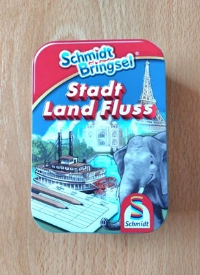 Schmidt Spiele Stadt Land Fluss Schmidt Bringsel Mitbringsel Metalldose neu - Bild 1 von 2