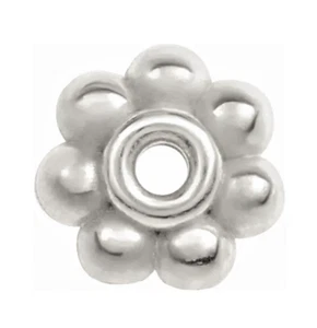 Espaciador de cuentas con cuentas de Bali floral Milgrain de oro blanco sólido de 3,5 mm 14K redondo EE. UU. - Imagen 1 de 4