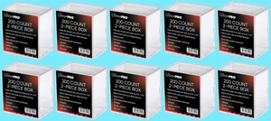 10 Ultra Pro 200 Count Clear 2-Piece Card Storage Boxes Case Sports Trading mtg - Picture 1 of 1