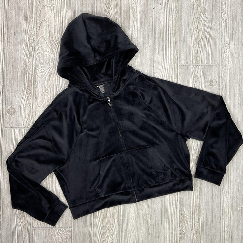 UNDERCOVER Cappotto giacca Victoria's Secret donna medio nero velluto velluto cropped con cappuccio