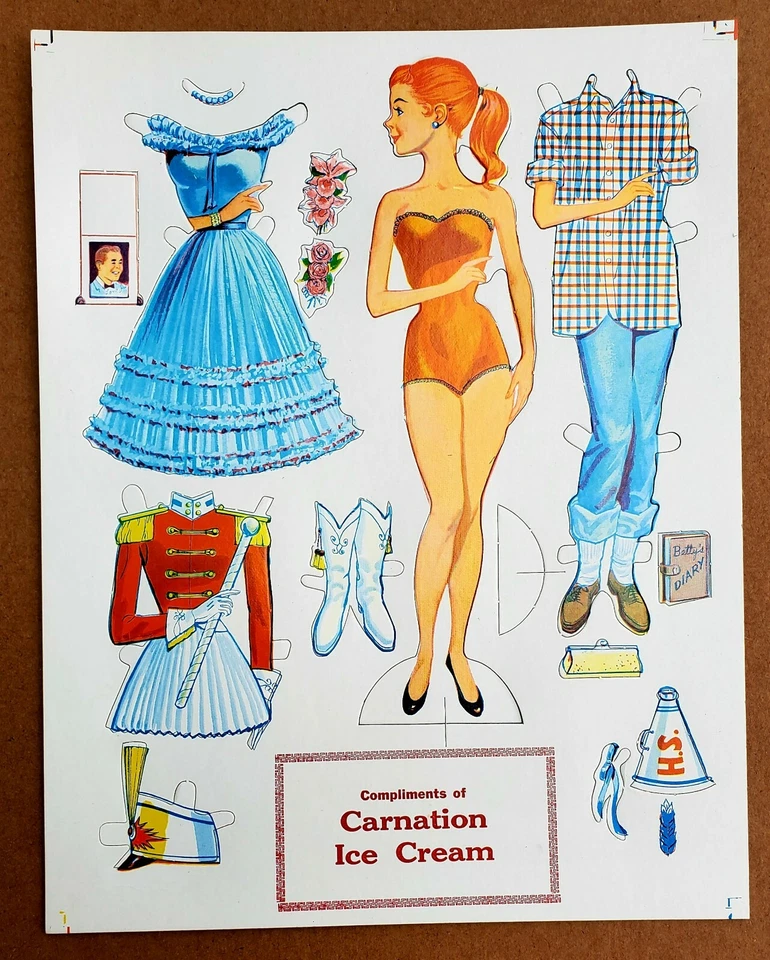 Lote de 2 Muñecas de Papel Helado Clavel Vintage Originales Promo Foto 1 de 1