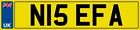 NICE INITIALS NUMBER PLATE N15 EFA READS NICE FA WITH ASSIGNMENT FEES INCLUDED 