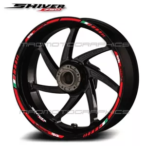 Shiver 750 decalcomanie ruota moto cerchio adesivi righe per aprilia laminato - Foto 1 di 4