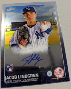 2015 Topps Chrome Jacob Lindgren Auto Rookie Card - Picture 1 of 2