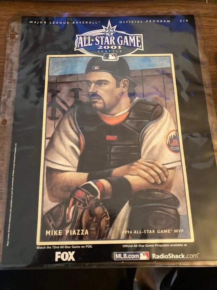2001 All Star Game Mike Piazza New York Mets MLB Program Display Cover Only - Image 1 of 1