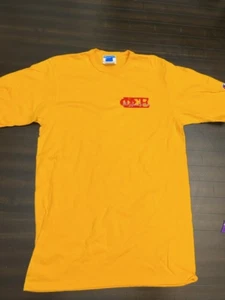 Phi Sigma Epsilon Champion Short Sleeve T Gold with Embroidered Letters LARGE - Picture 1 of 2