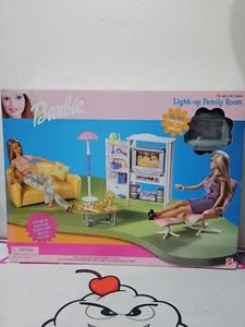Barbie Light Up Familienzimmer Lounge Set 67553 Mattel 1999 Stereo Couch Stuhl LESEN - Bild 1 von 10