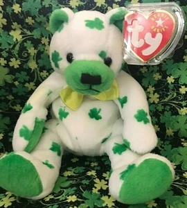 "BEANIE BABIES ""TRÉBOL"" Gorro de San Patricio OSO - ¡RETIRADO! MWT - Imagen 1 de 8