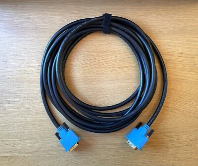 CPO 5M DVI-D 24+1 Pin Dual Link Monitor Cable Lead Black With Blue Connectors - Image 1 of 3