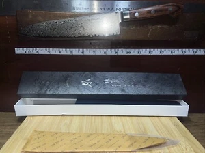MASAMOTO ZA Japanese Petty Knife 8" Damascus Kitchen Utility Knife, ZA-18 C... - Picture 1 of 6