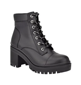 Botines de combate para mujer Nine West Quenton con cordones de tacón negro talla 9,5 M B4 HP - Imagen 1 de 5