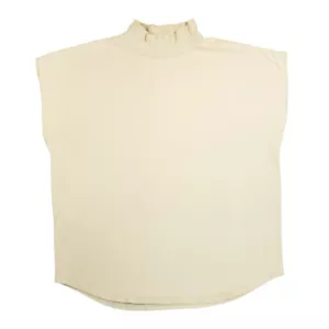Camisa Top Sin Mangas Cuello Simulado Liso Beige Claro Años 90 De Colección (Mujer Talla XL) - Imagen 1 de 2