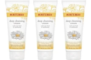 BL Burts Bees Deep Cleansing Cream 6oz Soap Bark/Chamomile --THREE PACK  - Picture 1 of 1