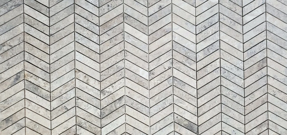 Chevron Latte Honed Travertine Mosaic Tile - Image 1 of 4