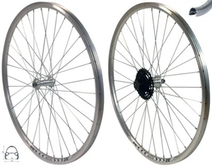 REDONDO 26 Zoll Laufrad Set VR + HR Felge Silber + Shimano 9-fach Kassette - Bild 1 von 1