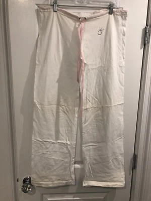 Anillo de compromiso de algodón blanco pijama pantalones de salón Swarovski cristal rosa corbata Foto 1 de 4