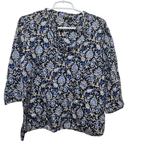 Top Talbots donna taglia large blusa petite conchiglia scollo a volant - Foto 1 di 8