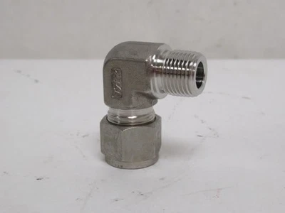 188635 New-No Box; Tylok 8-DME-6 Tube Elbow; 90Deg; SS-316; 1/2" Tube x 3/8NPT - Image 1 of 4