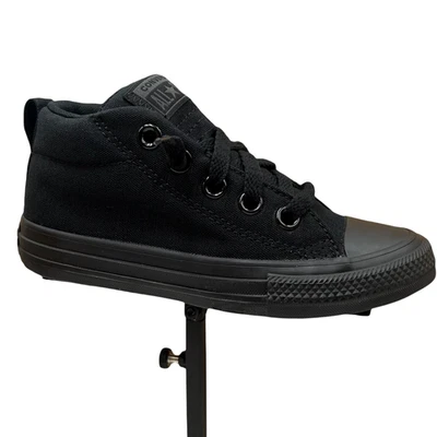 匡威 Converse Chuck Taylor All Star 小男孩懒人鞋 12 码纯色黑色 — 第 1/4 张图片