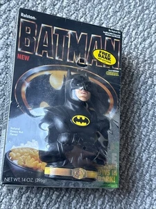 Ralston Batman Cereal 1989 scatola completa sigillata in fabbrica con banca gratuita Glow In The Dark - Foto 1 di 5