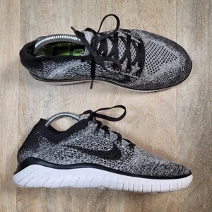 Nike Free Run Flyknit Men's 8 Oreo White Black Running Shoes Sneaker 942838-101 - Picture 1 of 13