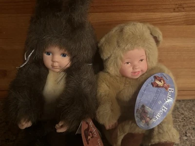 ¡¡Juego de dos!! Muñeca y oso bebé ardilla vintage Anne Geddes nueva con etiquetas Foto 1 de 4
