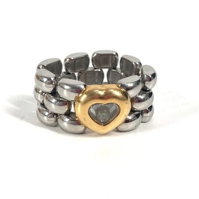 Chopard Happy Diamonds Heart Ring SS Silver Gold Tone Size 9 Ladies Accessories - Image 1 of 4