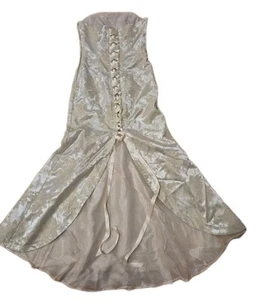 Masquerade Y2K Vtg Lace Up Corset Strapless Brocade Chiffon Formal Wedding Dress - Picture 1 of 24
