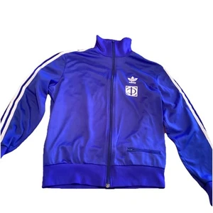 Vintage 1970s Adidas Track Jacket Royal Blue Made In France Zip, Collar READ - Picture 1 of 12