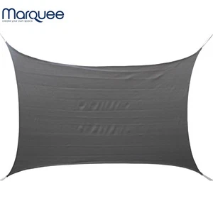 3 x 5m Rectangle Shade Sail Cloth Stainless Steel Rings 93% UV Protect -CHARCOAL - Picture 1 of 3