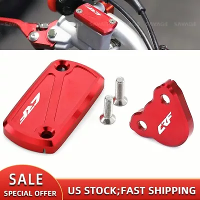 Front Rear Brake Reservoir Covers For HONDA CRF150R CRF 250R/X/RX CRF 450R/L/RX - Imagem 1 de 4