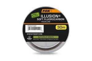 Fox Edges Illusion Soft Fluorocarbon Hooklink Naturals Green 30 m compartimento delantero - Imagen 1 de 2