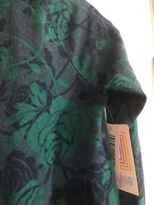 X-SMALL LuLaRoe SARAH - BLUE DISNEY ROSES - teal rose cardigan duster NWT XS - Picture 1 of 4